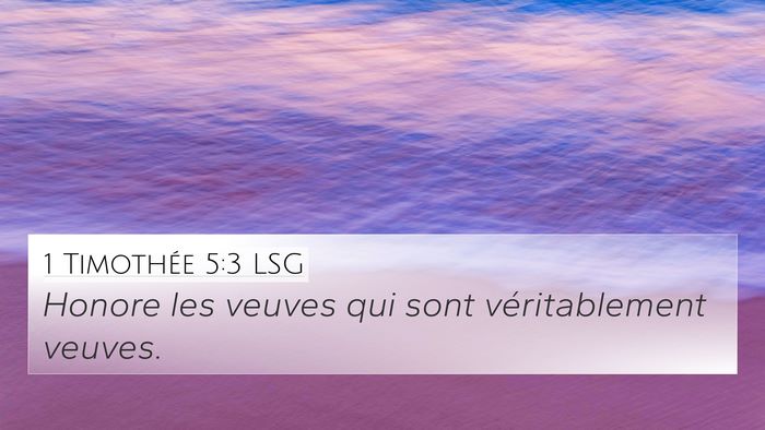 1 Timothée 5:3 LSG Bible Verse Image