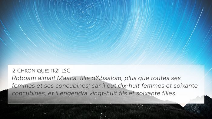 2 Chroniques 11:21 LSG Bible Verse Image