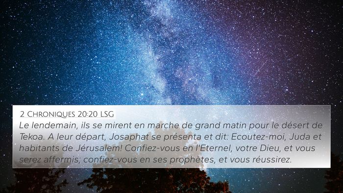 2 Chroniques 20:20 LSG Bible Verse Image