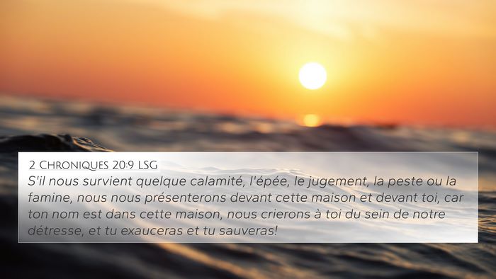 2 Chroniques 20:9 LSG Bible Verse Image