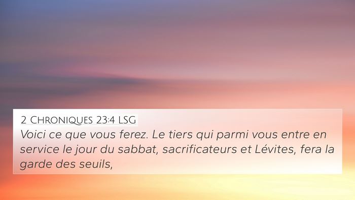 2 Chroniques 23:4 LSG Bible Verse Image