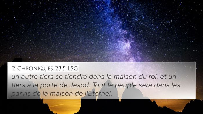 2 Chroniques 23:5 LSG Bible Verse Image