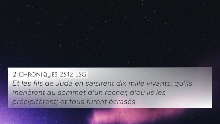 2 Chroniques 25:12 LSG Bible Verse Image
