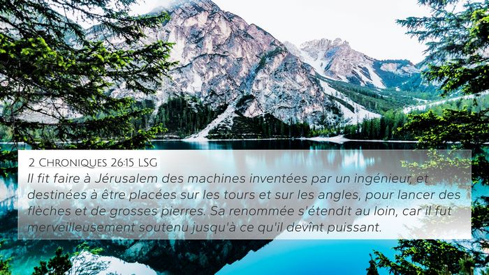 2 Chroniques 26:15 LSG Bible Verse Image