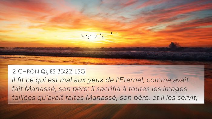 2 Chroniques 33:22 LSG Bible Verse Image