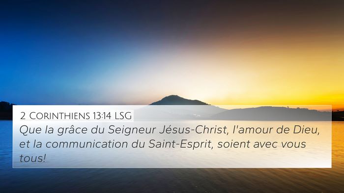 2 Corinthiens 13:14 LSG Bible Verse Image