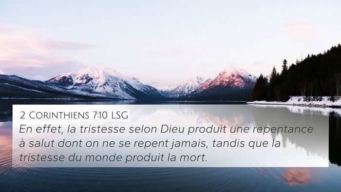 2 Corinthiens 7:10 LSG Bible Verse Image
