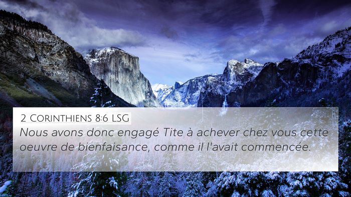 2 Corinthiens 8:6 LSG Bible Verse Image
