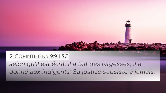 2 Corinthiens 9:9 LSG Bible Verse Image