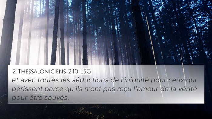 2 Thessaloniciens 2:10 LSG Bible Verse Image
