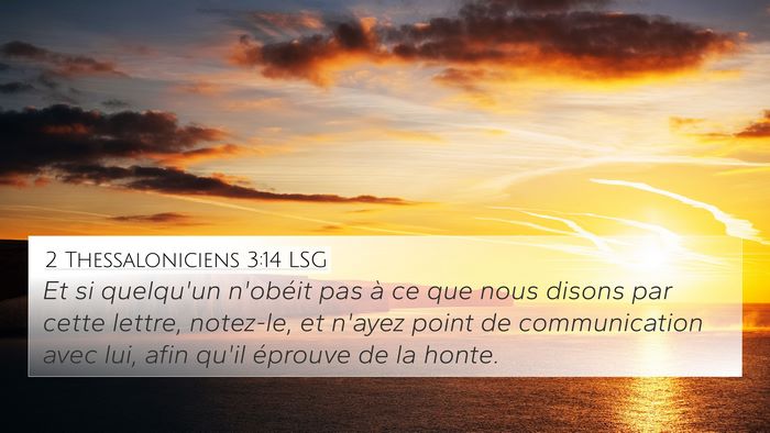 2 Thessaloniciens 3:14 LSG Bible Verse Image