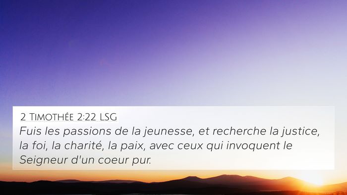 2 Timothée 2:22 LSG Bible Verse Image