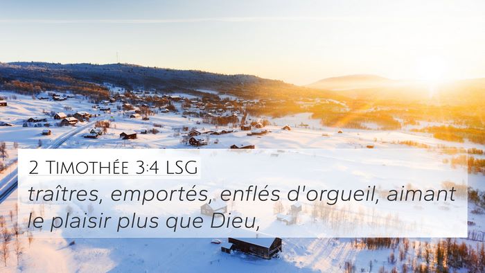 2 Timothée 3:4 LSG Bible Verse Image