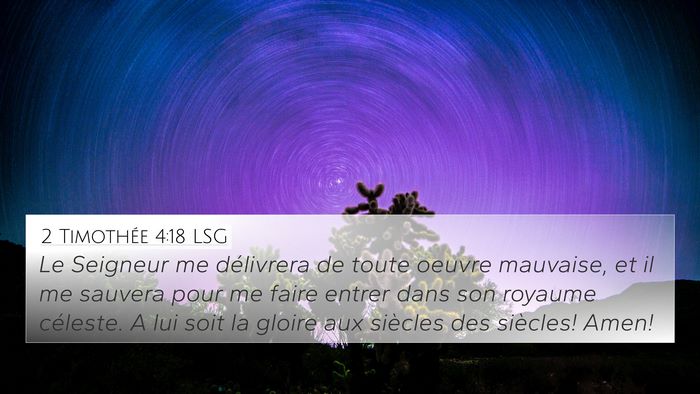 2 Timothée 4:18 LSG Bible Verse Image