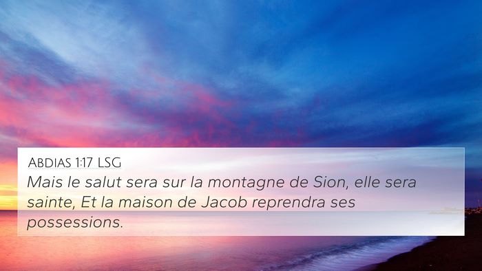 Abdias 1:17 LSG Bible Verse Image