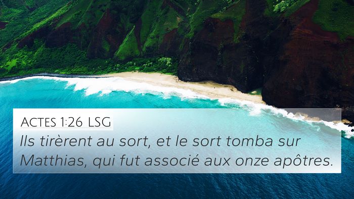 Actes 1:26 LSG 4K Wallpaper - Ils tirèrent au sort, et le sort tomba sur - 4K Wallpaper Bible Verse