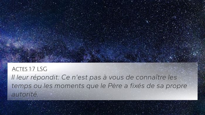 Actes 1:7 LSG Bible Verse Image