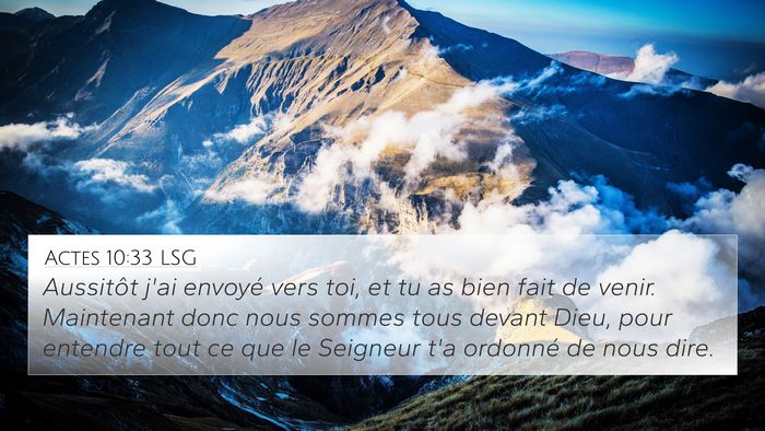 Actes 10:33 LSG Bible Verse Image