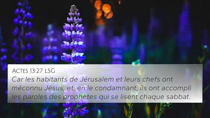 Actes 13:27 LSG Bible Verse Image