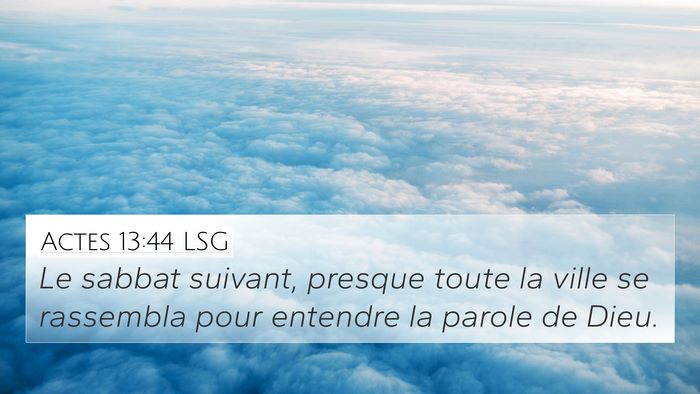 Actes 13:44 LSG Bible Verse Image