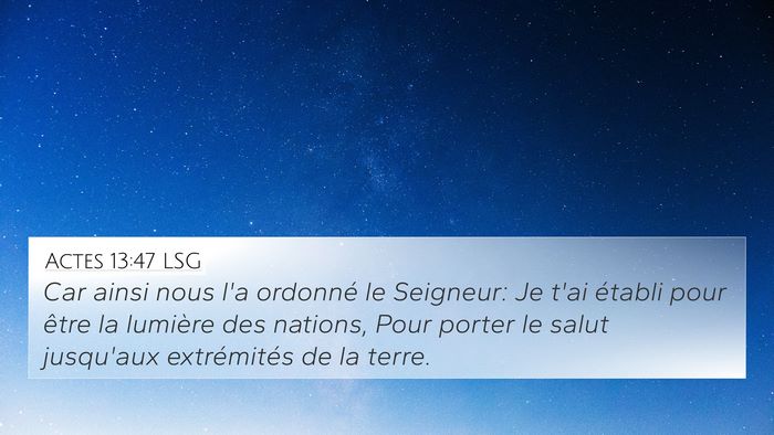 Actes 13:47 LSG Bible Verse Image