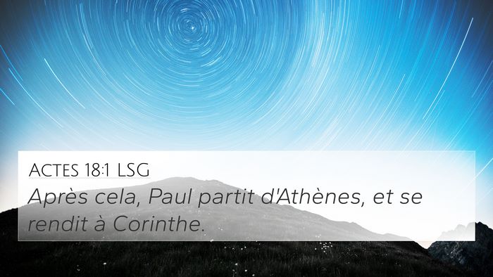 Actes 18:1 LSG Bible Verse Image