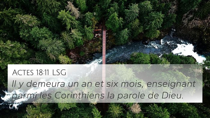 Actes 18:11 LSG 4K Wallpaper - Il y demeura un an et six mois, enseignant parmi - 4K Wallpaper Bible Verse