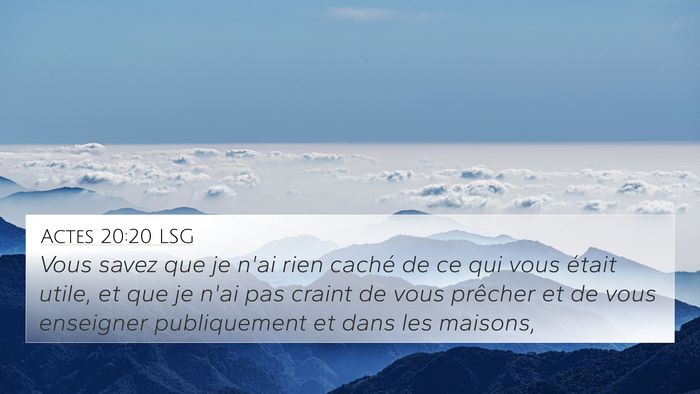 Actes 20:20 LSG Bible Verse Image