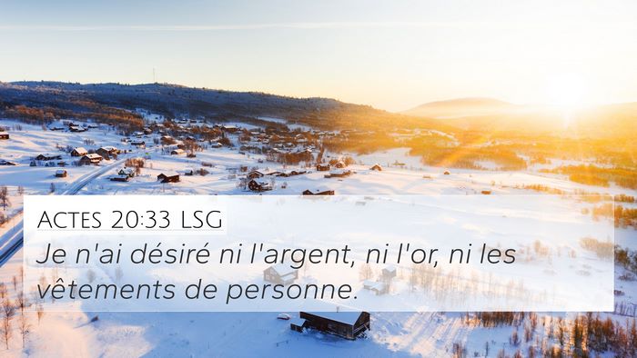 Actes 20:33 LSG Bible Verse Image