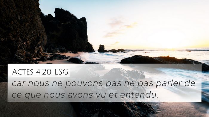 Actes 4:20 LSG Bible Verse Image