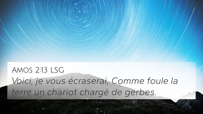 Amos 2:13 LSG 4K Wallpaper - Voici, je vous écraserai, Comme foule la terre - 4K Wallpaper Bible Verse