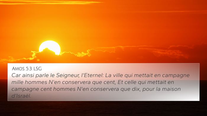 Amos 5:3 LSG 4K Wallpaper - Car ainsi parle le Seigneur, l'Eternel: La ville - 4K Wallpaper Bible Verse