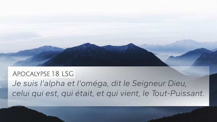 Apocalypse 1:8 LSG Bible Verse Image