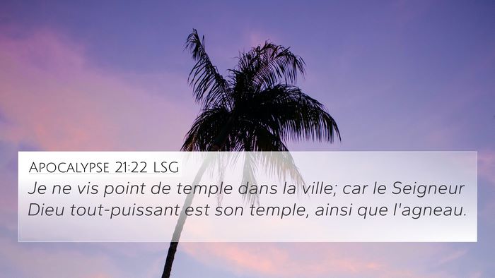 Apocalypse 21:22 LSG Bible Verse Image