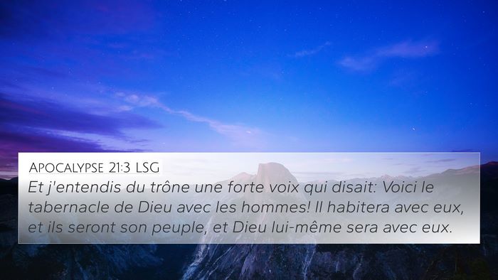 Apocalypse 21:3 LSG Bible Verse Image