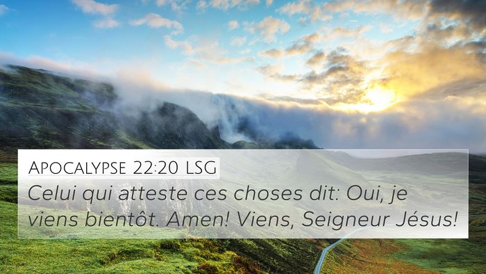 Apocalypse 22:20 LSG Bible Verse Image