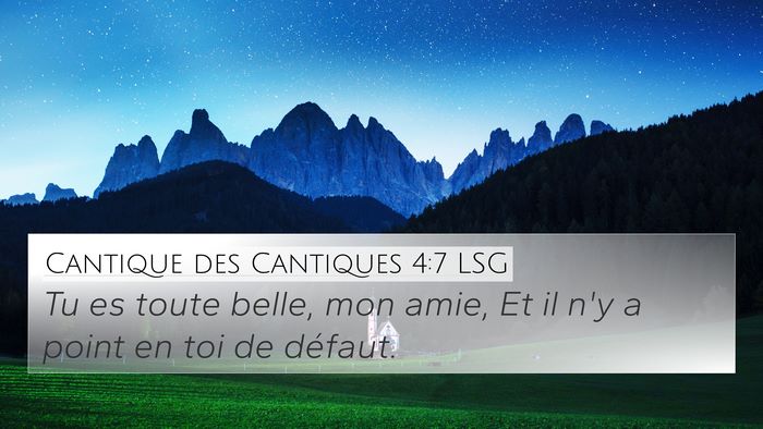Cantique des Cantiques 4:7 LSG Bible Verse Image