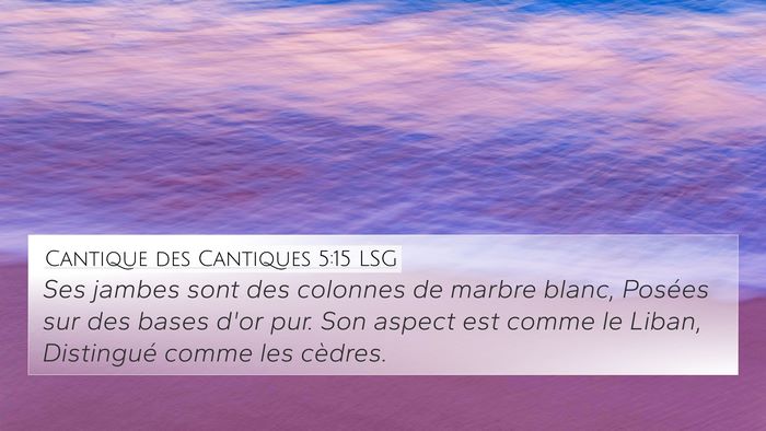 Cantique des Cantiques 5:15 LSG Bible Verse Image