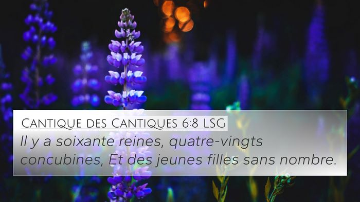 Cantique des Cantiques 6:8 LSG Bible Verse Image