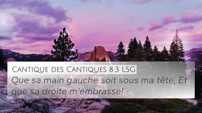 Cantique des Cantiques 8:3 LSG 4K Wallpaper - Que sa main gauche soit sous ma tête, Et que sa - 4K Wallpaper Bible Verse