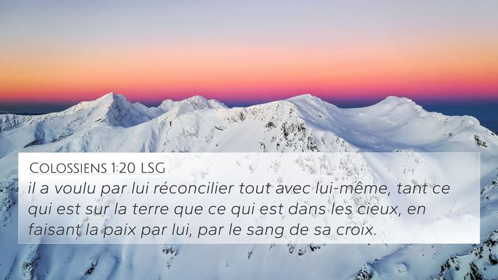 Colossiens 1:20 LSG Bible Verse Image