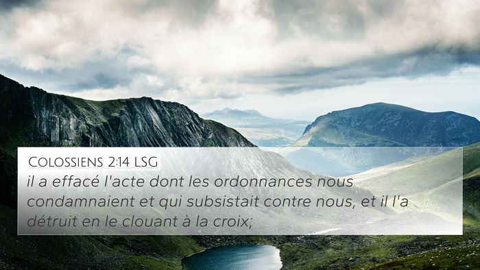 Colossiens 2:14 LSG Bible Verse Image