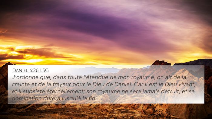 Daniel 6:26 LSG Bible Verse Image