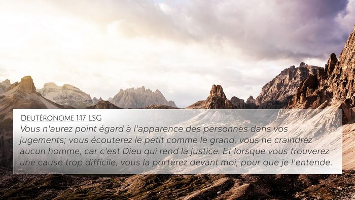 Deutéronome 1:17 LSG Bible Verse Image