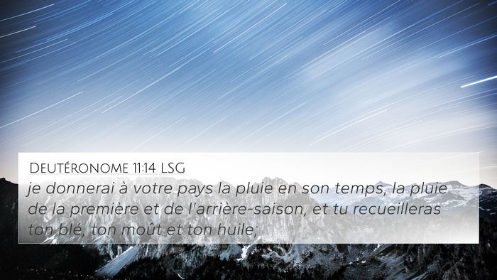 Deutéronome 11:14 LSG Bible Verse Image