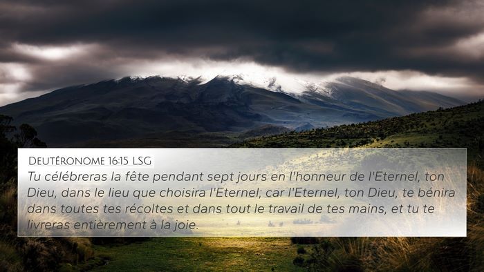 Deutéronome 16:15 LSG Bible Verse Image
