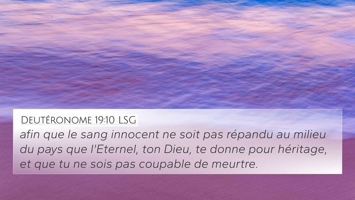 Deutéronome 19:10 LSG Bible Verse Image