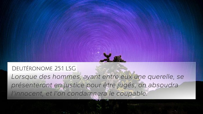 Deutéronome 25:1 LSG Bible Verse Image