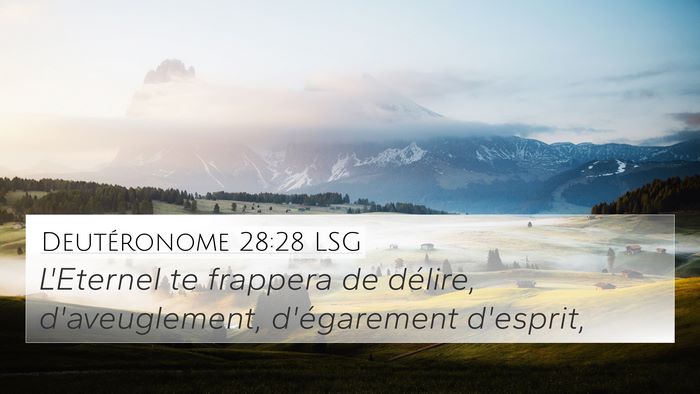 Deutéronome 28:28 LSG Bible Verse Image