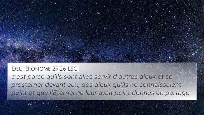 Deutéronome 29:26 LSG Bible Verse Image